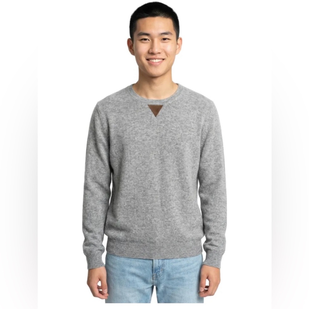 K+J2 Men’s Wool Cashmere Sweater Gray EUC